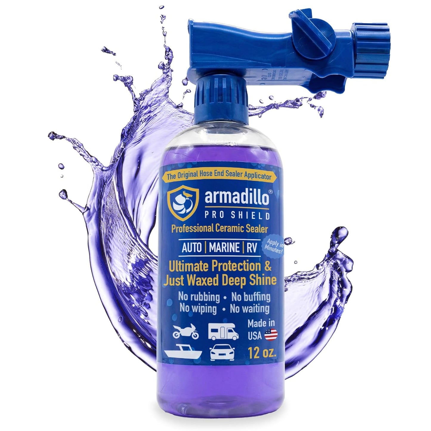 Armadillo Pro Shield Hydrophobic Ceramic Coating Hose-End Sprayer (12oz)
